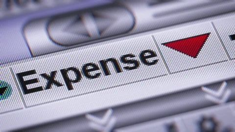 Index of Expense on the screen. Down. Looping. Stock Footage 73281624