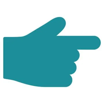 Index Finger flat soft blue color icon Stock Illustration