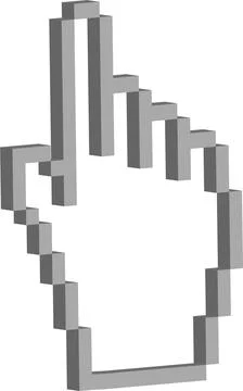 Index finger Hand cursor made up 3D cubes, finger pointer Stockillustratie