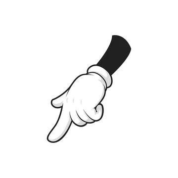 Index finger pointing down, hand in glove gesture Stock Illustration