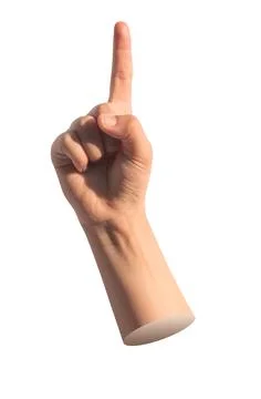 Index finger pointing up, kids pointer, forefinger showing, isolated on white Stock Photos