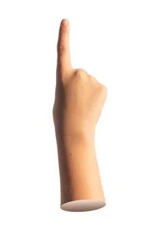 Index finger pointing up, kids pointer, forefinger showing, isolated on white Stock Photos