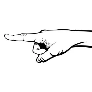 Index finger pointing at something from side view Stock Illustration