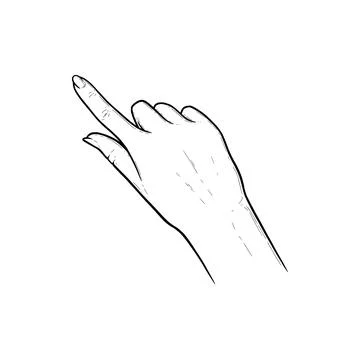 Index finger pointing on touchscreen or sensor device. Tap, swipe or slide Stock-Illustration