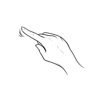 Index finger tapping on touchscreen or sensor device. Tap, swipe or slide finger Stock Illustration
