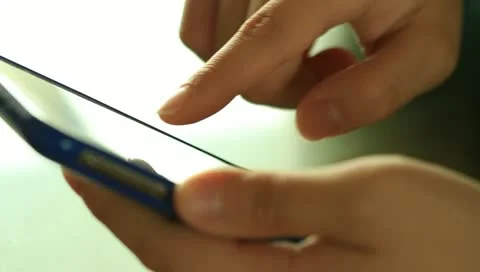Index finger using smartphone Stock Footage 11314977