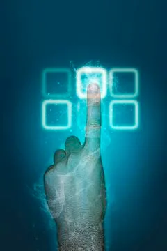Index finger using a touch screen keypad Stock Illustration