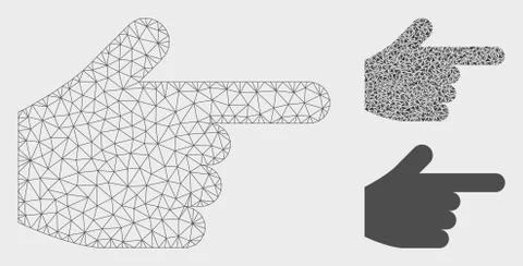 Index Finger Vector Mesh 2D Model and Triangle Mosaic Icon Illustrazione stock