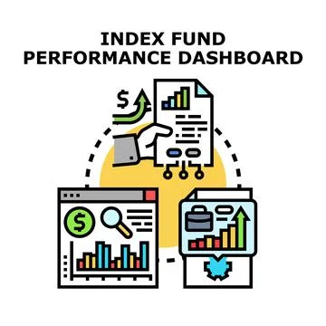Index fund performance dashboard vector concept Stock Illustration