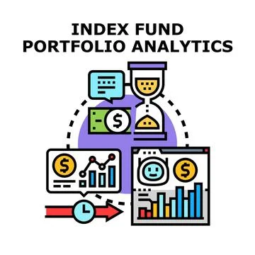 Index fund portfolio analytics and investment strategy planning イラスト素材