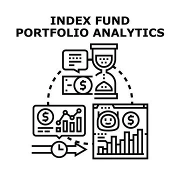 Index fund portfolio analytics and investment strategy planning Stock Illustration