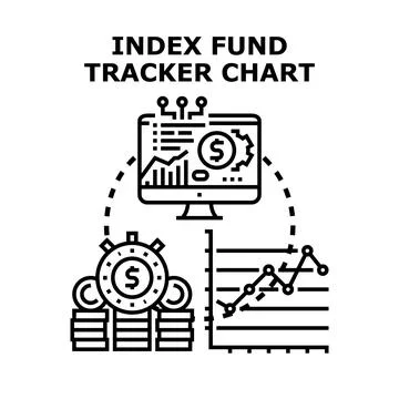 Index fund tracker chart concept for financial monitoring Stock Illustration