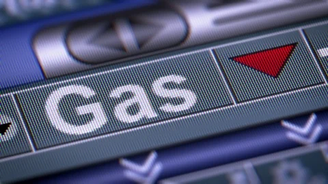 The Index of Gas on The Screen. Down. Looping. Stock Footage