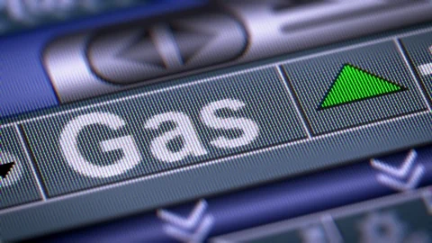 The Index of Gas on The Screen. Up. Looping. Video stock 74416792
