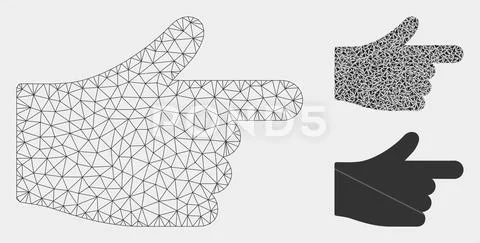 Index Hand Vector Mesh Wire Frame Model and Triangle Mosaic Icon ~ Clip ...