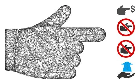 Index Hand Web Vector Mesh Illustration 스톡 일러스트