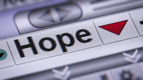 Index of Hope on the screen. Down. Looping. Stock Footage