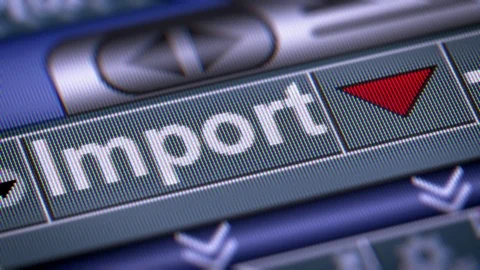 The Index of Import on The Screen. Down. Looping. Stock Footage 75064603