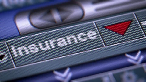 The Index of Insurance on The Screen. Down. Looping. Stock Footage