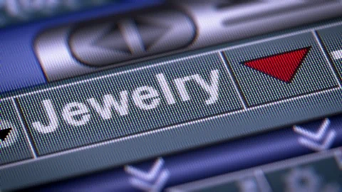 The Index of Jewelry on The Screen. Down. Looping. Stock Footage 74762842