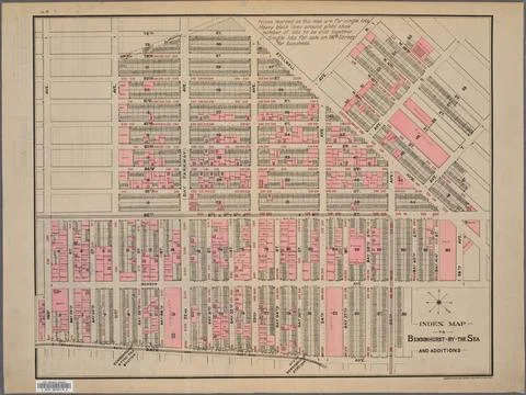 Index map to Bensonhurst-by-the Sea and additions Cartographic. Maps, Cada... Stock Photos