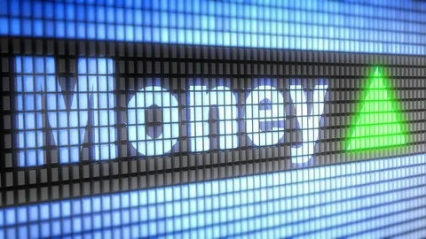 Index of Money on the screen. Up. 4K resolution. Looping. Stock Footage 88640694