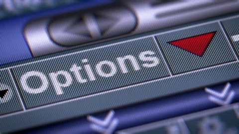 The Index of Options on The Screen. Down. Looping. Stock Footage 74933246