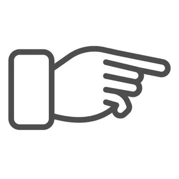 Index pointer line icon. Judgment forefinger, hand with pointing main finger Illustrazione stock