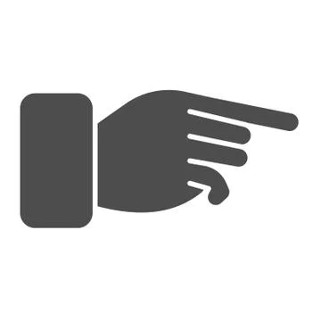 Index pointer solid icon. Judgment forefinger, hand with pointing main finger Stock Illustration