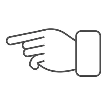Index pointer thin line icon. Judgment forefinger, hand with pointing main Illustrazione stock