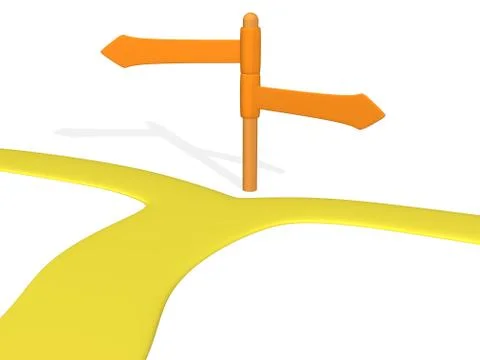 The index with pointers on a fork of road イラスト素材