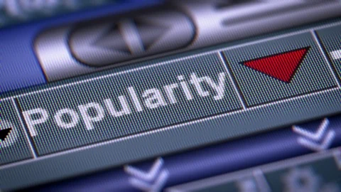 The Index of Popularity on The Screen. Down. Looping. Stock Footage 75156887