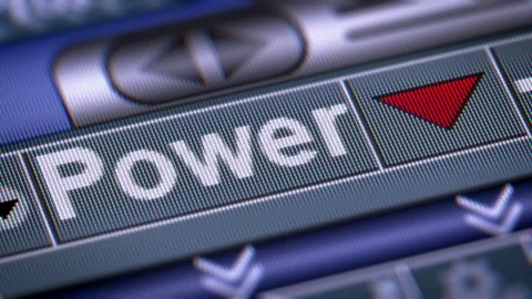 The Index of Power on The Screen. Down. Looping. Stock Footage 75156784