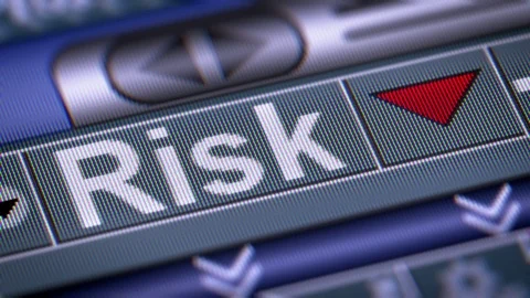 The Index of Risk on The Screen. Down. Looping. Stock Footage 75033871