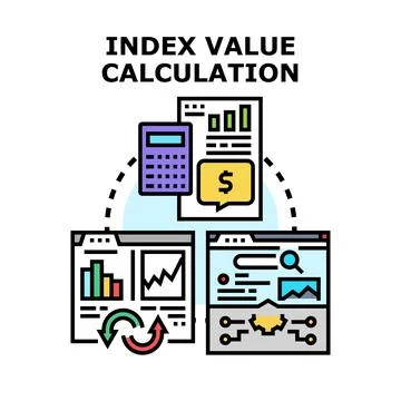 Index value calculation with data analysis process 库存插图