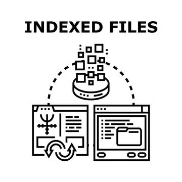 Indexed files concept for data organization and search Illustrazione stock
