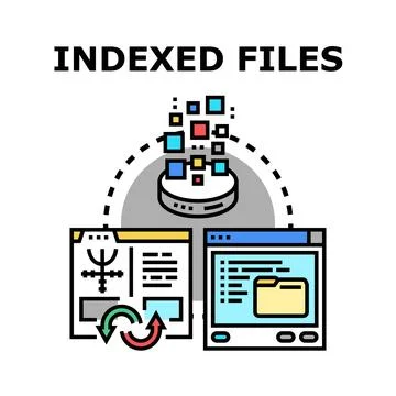 Indexed files concept for data organization and search Illustrazione stock