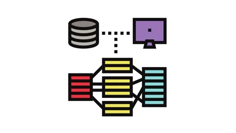 Indexing data database color icon animation Stock Footage 326106281