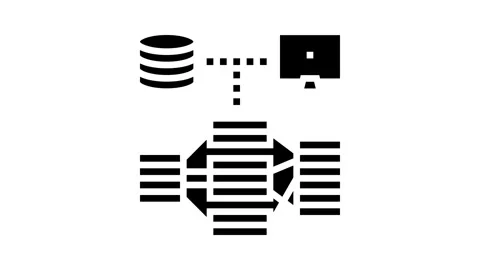 Indexing data database glyph icon animation Stock Footage 326153123