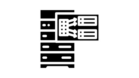 Indexing data database glyph icon animation Stock Footage 326742604