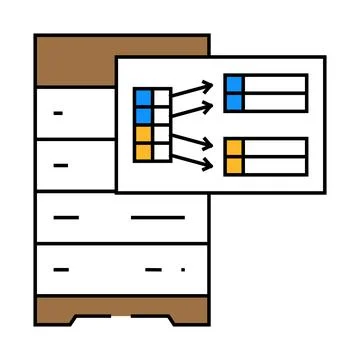 Indexing data database icon color illustration Stock Illustration