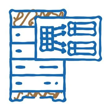 Indexing data database icon doodle illustration Illustrazione stock