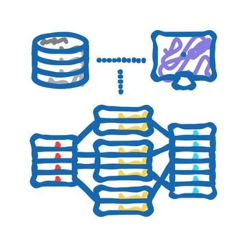 Indexing data database icon doodle illustration Stock Illustration