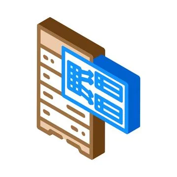 Indexing data database isometric icon vector illustration Stock Illustration