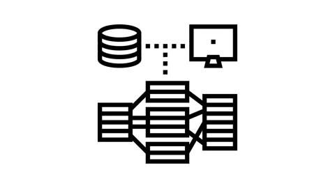 Indexing data database line icon animation Stock Footage 326132257