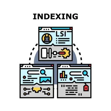 Indexing data for search engine optimization process Stockillustratie