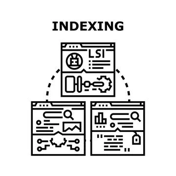 Indexing data for search engine optimization process イラスト素材