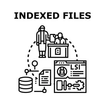 Indexing files for database information and document storage Stock Illustration