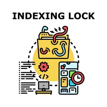 Indexing lock concept blocking data synchronization process イラスト素材