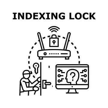 Indexing lock concept for digital security system Stock Illustration